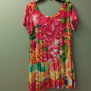 Jam's World Hawaiian Print Hibiscus Hattie Dress - Large - Excellent Condition
